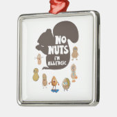 Nee, ik ben allergisch pinda Allergy Bewustheid Metalen Ornament (Links)