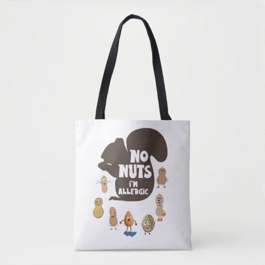 Nee, ik ben allergisch pinda Allergy Bewustheid Tote Bag (Voorkant)