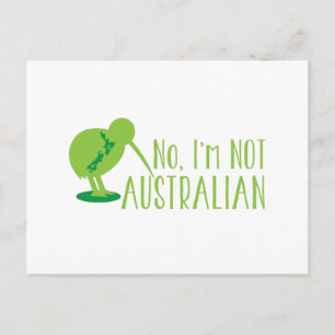 Nee, ik ben NIET AUSTRALIË (met kiwi-vogel en kaar Briefkaart