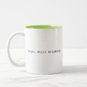 Nee, ik drink nog steeds, grappig tweekleurige koffiemok