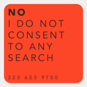 "Nee ik ga niet akkoord met een zoekopdracht" stic Vierkante Sticker