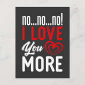 Nee, ik hou meer van je Relatie koppel liefde Briefkaart (Voorkant)