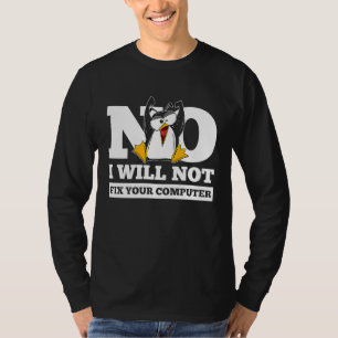 Nee, ik repareer je computer niet voor programmeur t-shirt