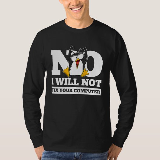 Nee, ik repareer je computer niet voor programmeur t-shirt (Voorkant)