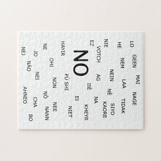 "NEE" in verschillende talen Legpuzzel (Horizontaal)