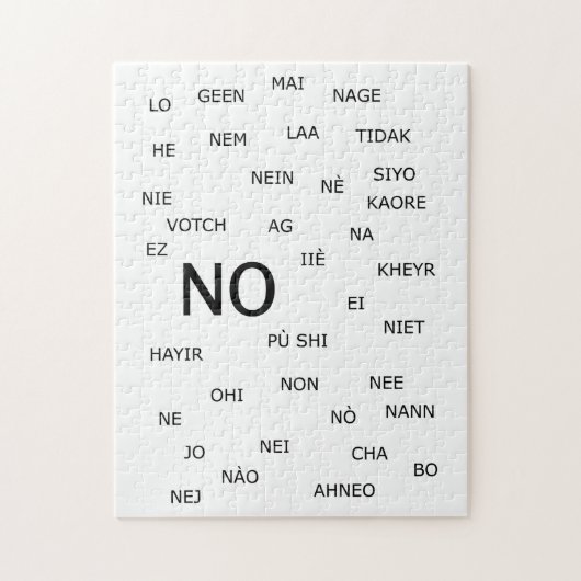 "NEE" in verschillende talen Legpuzzel (Verticaal)