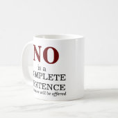 Nee is een Complete zin Geen uitwassen Koffiemok (Voorkant links)