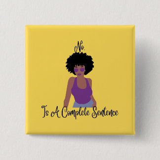 Nee is een complete zinsnede vierkante button 5,1 cm