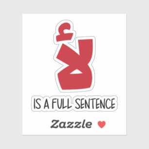 Nee is een volledige zin in het Arabisch Grappig Sticker
