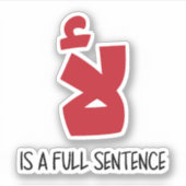 Nee is een volledige zin in het Arabisch Grappig Sticker (Voorkant)
