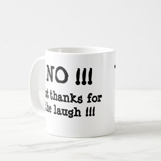 NEE! JA!!!  - een tweezijdige mok (Voorkant links)