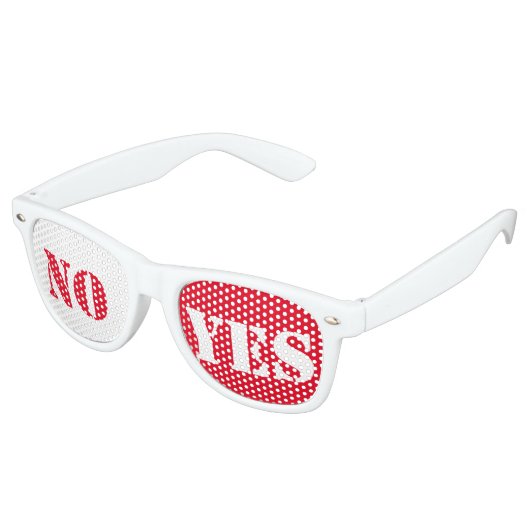 NEE, JA. Tekstontwerp Retro Zonnebril (Gekanteld)