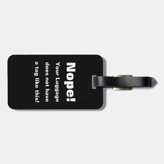 Nee. Je bagage heeft geen label als dit. Bagagelabel (Achterkant horizontaal)