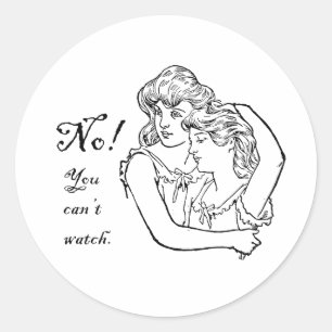 Nee, je mag niet kijken ronde sticker