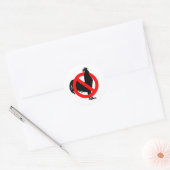 Nee (Kip) Ronde Sticker (Envelop)