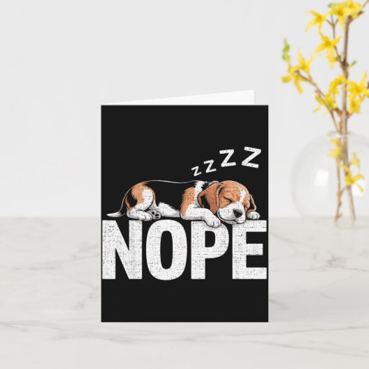 Nee Luie Beagle  Kaart (Gele Bloem)