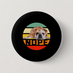 Nee Luie Engelse Bulldog Hond Liefhebber Eigenaar Ronde Button 5,7 Cm