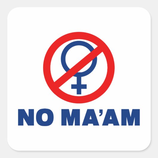 Nee mevrouw vierkante sticker (Voorkant)