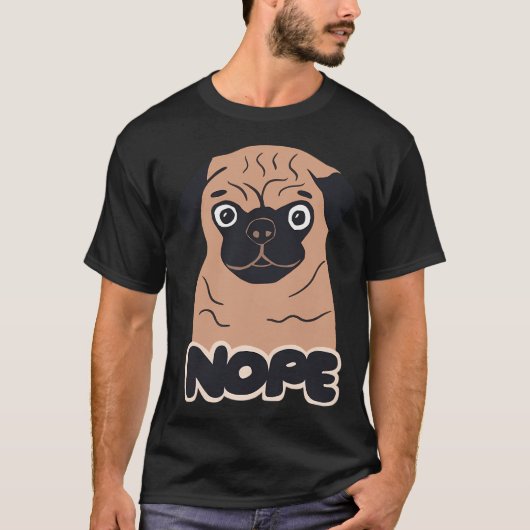 Nee mopshond tekening t-shirt (Voorkant)
