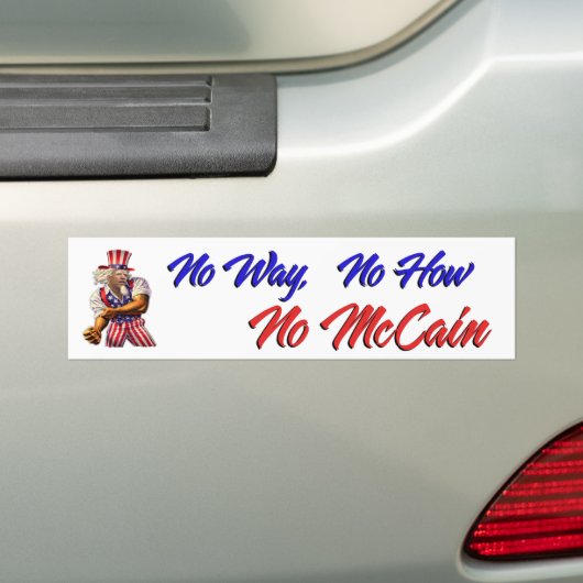 Nee, nee hoe, geen McCain Bumpersticker (Op auto)