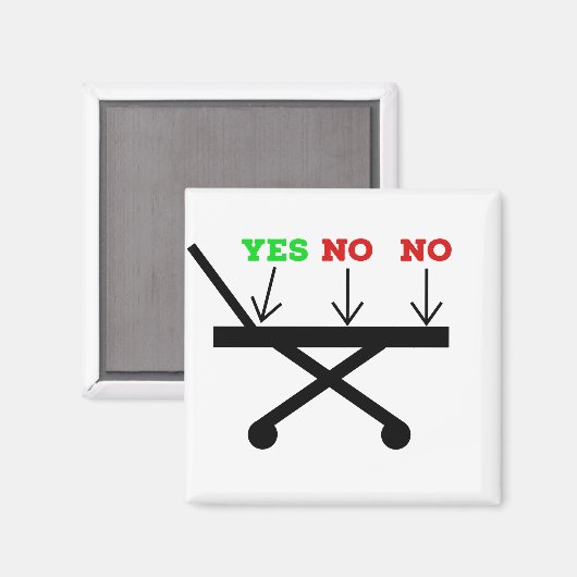 Nee nee ja gurney magnet (Voorkant / Achterkant)