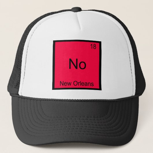 Nee - New Orleans Stad Chemie Elementsymbool Trucker Pet (Voorkant)