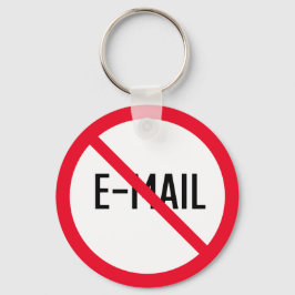 Nee Niet e-mailbordjes controleren | Metal Circle- Sleutelhanger