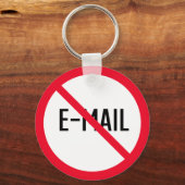 Nee Niet e-mailbordjes controleren | Metal Circle- Sleutelhanger (Voorkant)