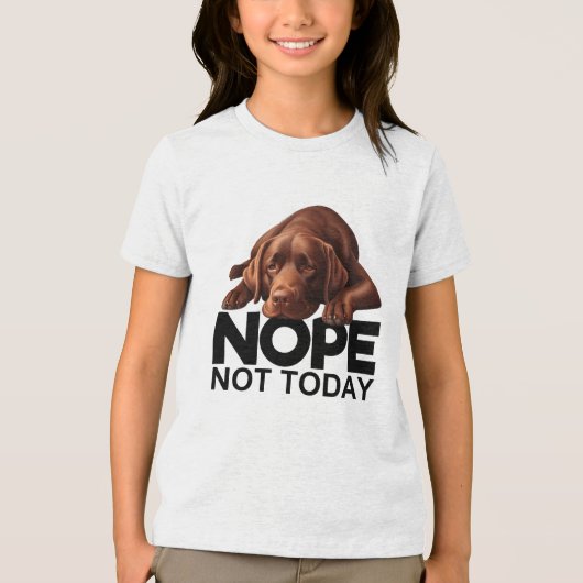 Nee, niet vandaag chocolade labrador Tri-Blend shirt (Voorkant)