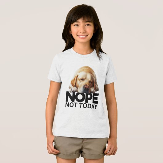 Nee Niet Vandaag Gele Labrador Tri-Blend Shirt (Voorkant volledig)