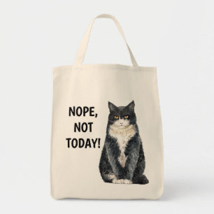 Nee Niet Vandaag Grappige Chagrijnige Zwart Witte  Tote Bag