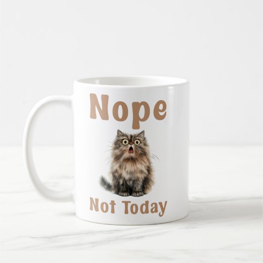 Nee, niet vandaag, grappige kat koffiemok (Links)