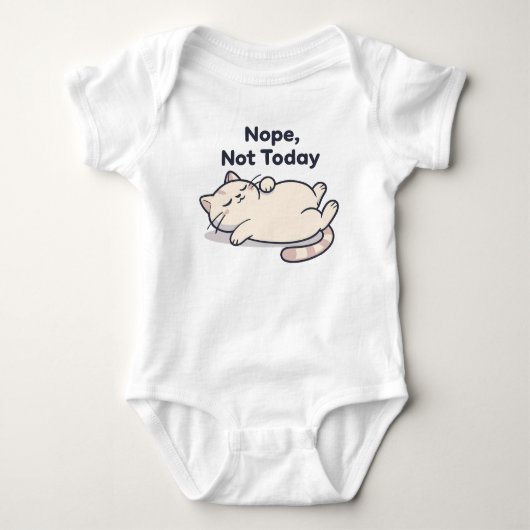 Nee Niet Vandaag – Grappige Kat Meme Baby Body Romper (Voorkant)
