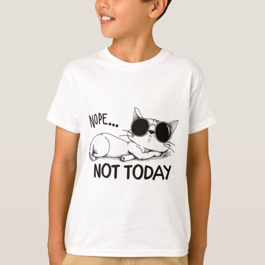 Nee, niet vandaag kat t-shirt (Voorkant)