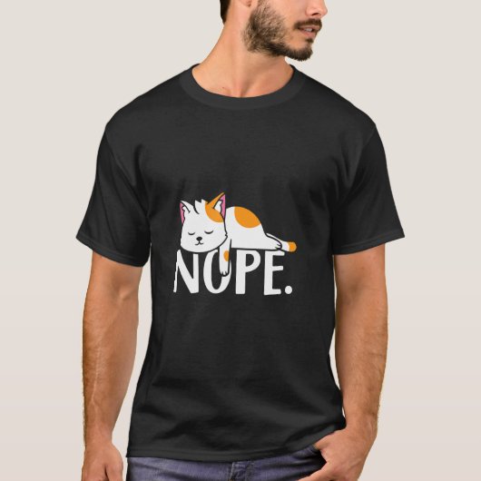 Nee Niet Vandaag Luie Kat T-shirt (Voorkant)