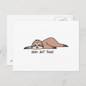 Nee. Niet vandaag, luie sloth Briefkaart (Voorkant / Achterkant)