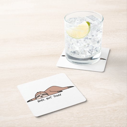 Nee. Niet vandaag, luie sloth Kartonnen Onderzetters (Insitu)