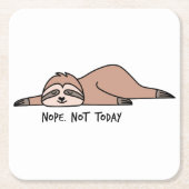 Nee. Niet vandaag, luie sloth Kartonnen Onderzetters (Voorkant)