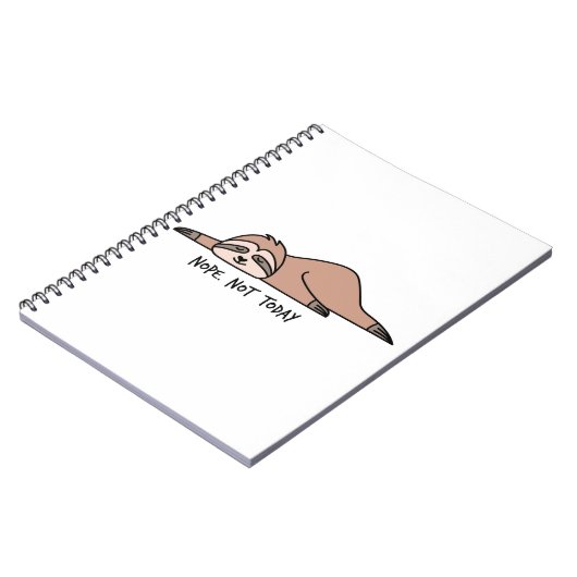 Nee. Niet vandaag, luie sloth Notitieboek (Linkerzijde)