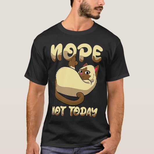 Nee Niet Vandaag Middenvinger Kat T-shirt (Voorkant)