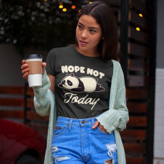 Nee Niet Vandaag Moe Panda Beer T-shirt