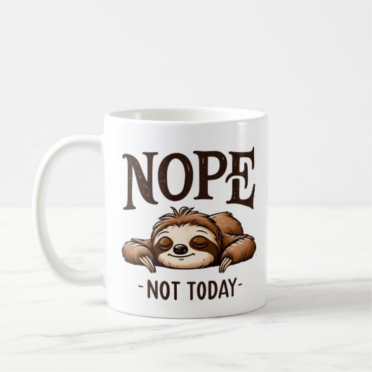 "Nee, niet vandaag" Schattigee Funny Sleeping Slot Koffiemok (Links)