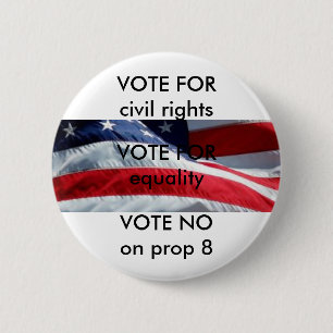 Nee op Prop 8-toets Ronde Button 5,7 Cm