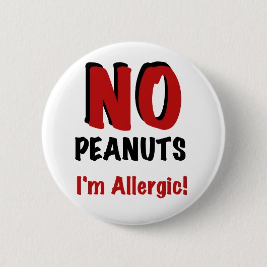 NEE pinda's, ik ben allergisch Ronde Button 5,7 Cm (Voorkant)