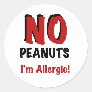 NEE pinda's, ik ben allergisch Ronde Sticker