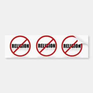 NEE RELIGION grappige bumpersticker tegen religie