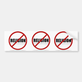 NEE RELIGION grappige bumpersticker tegen religie
