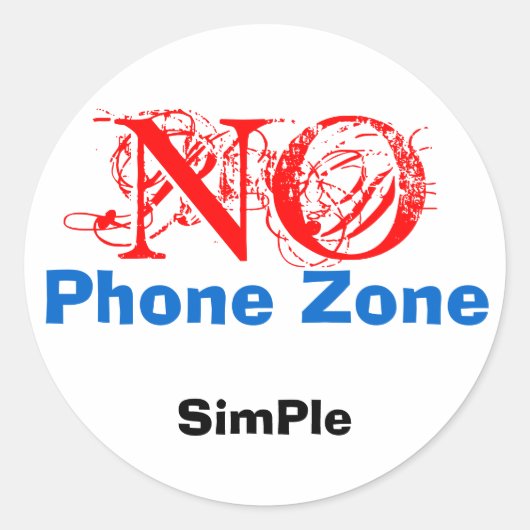 NEE, SimPle, telefoon zone Ronde Sticker (Voorkant)