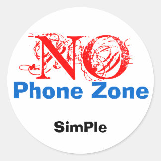 NEE, SimPle, telefoon zone Ronde Sticker
