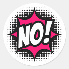 NEE! Stripboekstijl Ronde Sticker
